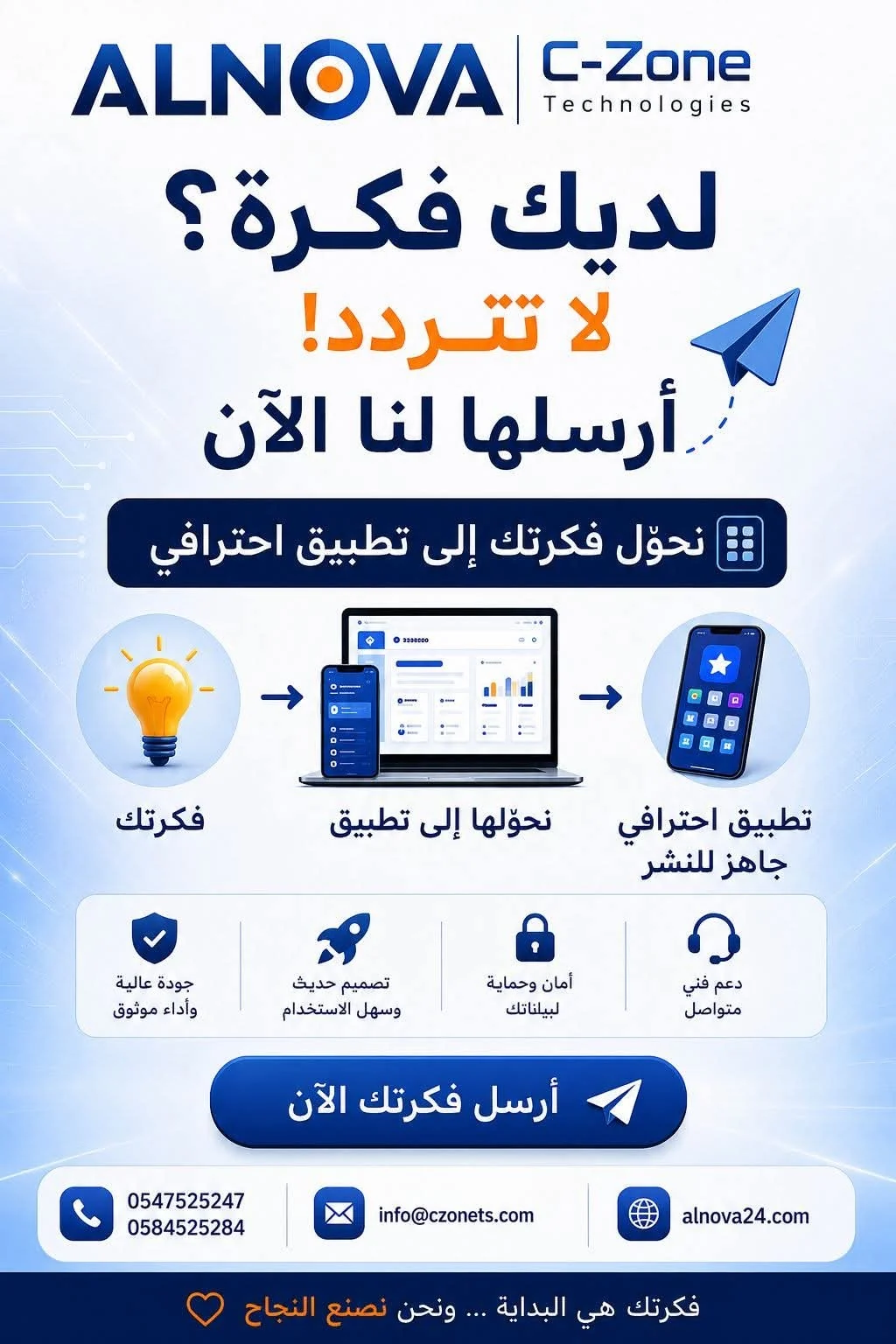 تحويل فكرة العمل إلى تطبيق احترافي